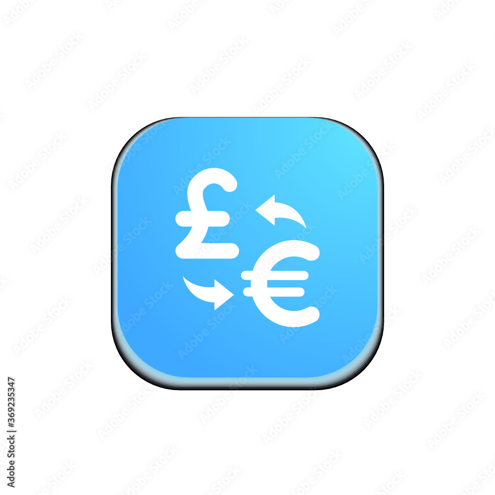 Exchange Pound to Euro - Button Exchange Pound to Euro - Button