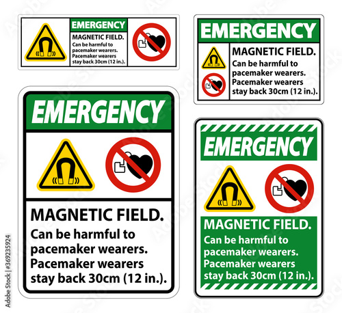 Emergency Magnetic field can be harmful to pacemaker wearers.pacemaker wearers.stay back 30cm