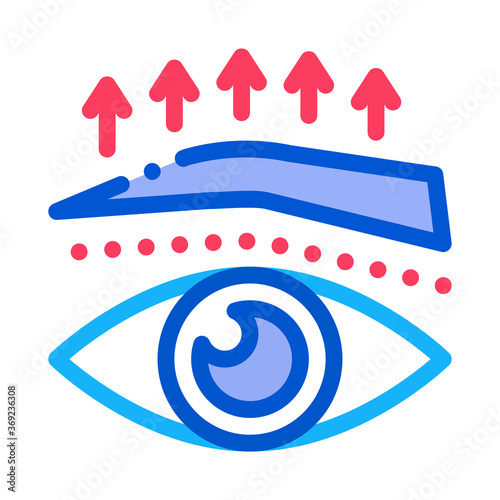eyebrow up surgery icon vector. eyebrow up surgery sign. color symbol illustration