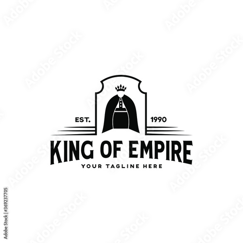 King Of Empire Logo Design. Kings Silhouette Shape.