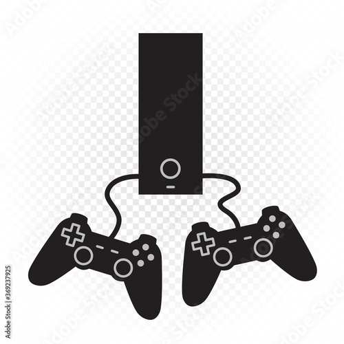 computer games console and joysticks