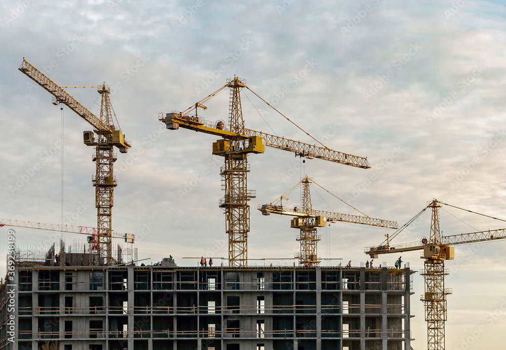 Construction site on the outskirts of St. Petersburg