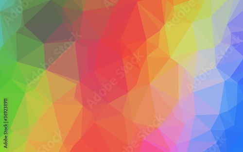 Light Multicolor, Rainbow vector polygon abstract layout. Modern geometrical abstract illustration with gradient. Triangular pattern for your business design.