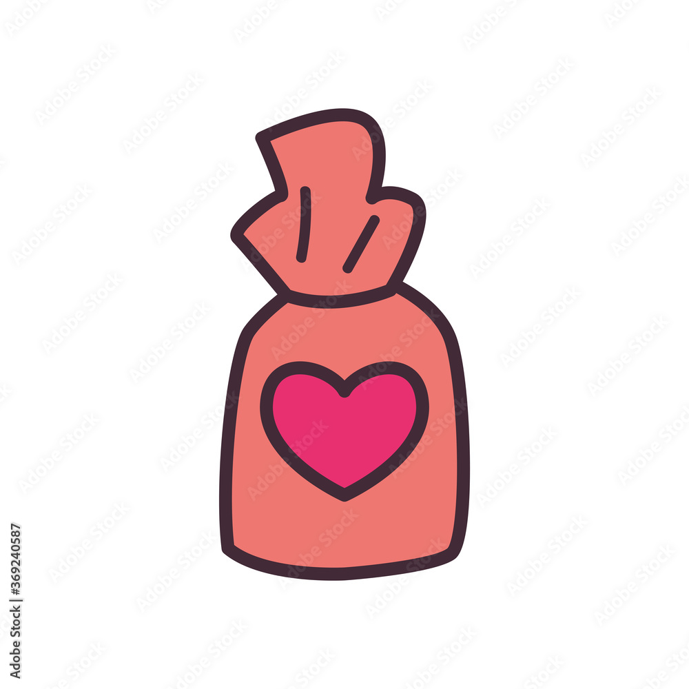 Obraz premium money bag with heart line and fill style icon vector design
