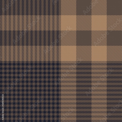 Brown Glen Plaid textured Seamless Pattern