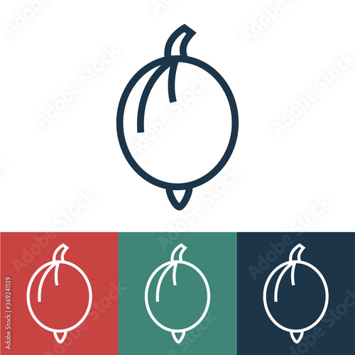 Linear vector icon with gooseberry