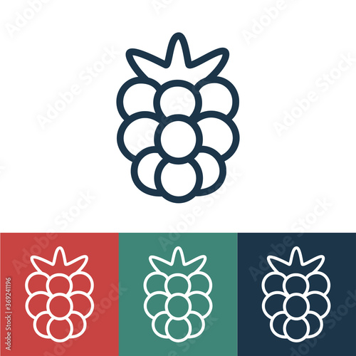 Linear vector icon with raspberries