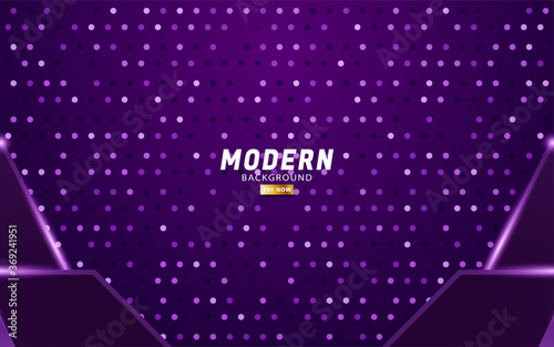modern premium purple background banner design .Overlap layers with paper effect on dots textured background.