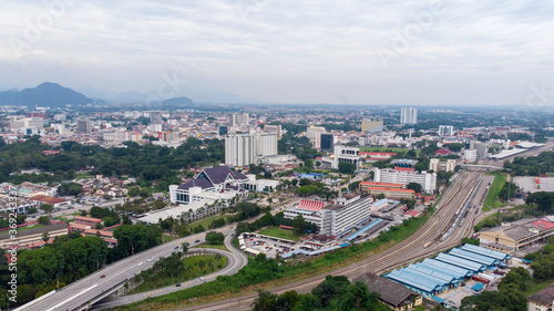 Aerial view of Ipoh city, Malaysia.
