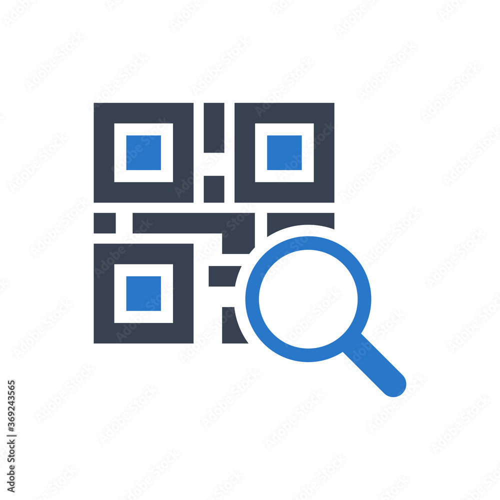 QR code scan vector icon illustration on white background QR code scan vector icon illustration on white background