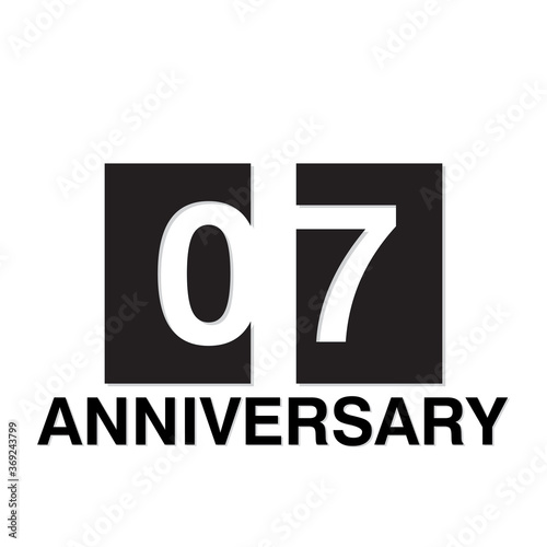 7 Year Anniversary Celebration Vector Template Design Illustration