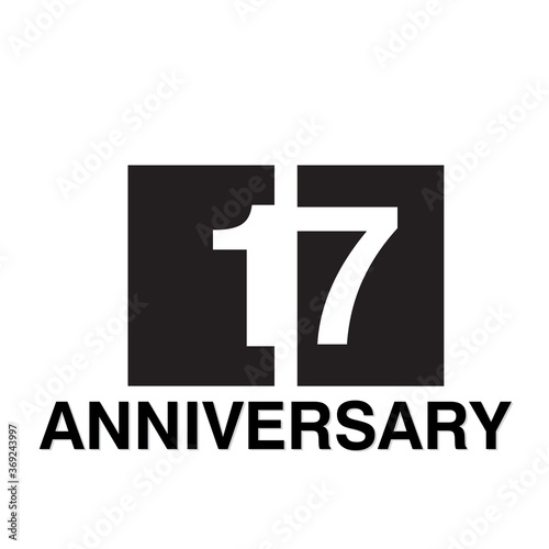 17 Year Anniversary Celebration Vector Template Design Illustration