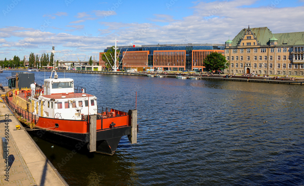 Naklejka premium Stettin, Oder und Langebrücke