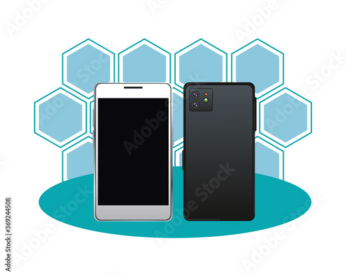 smartphones devices technology isolated icons