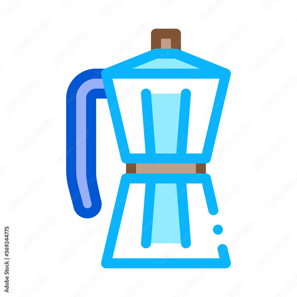 pot for boiling coffee icon vector. pot for boiling coffee sign. color symbol illustration pot for boiling coffee icon vector. pot for boiling coffee sign. color symbol illustration