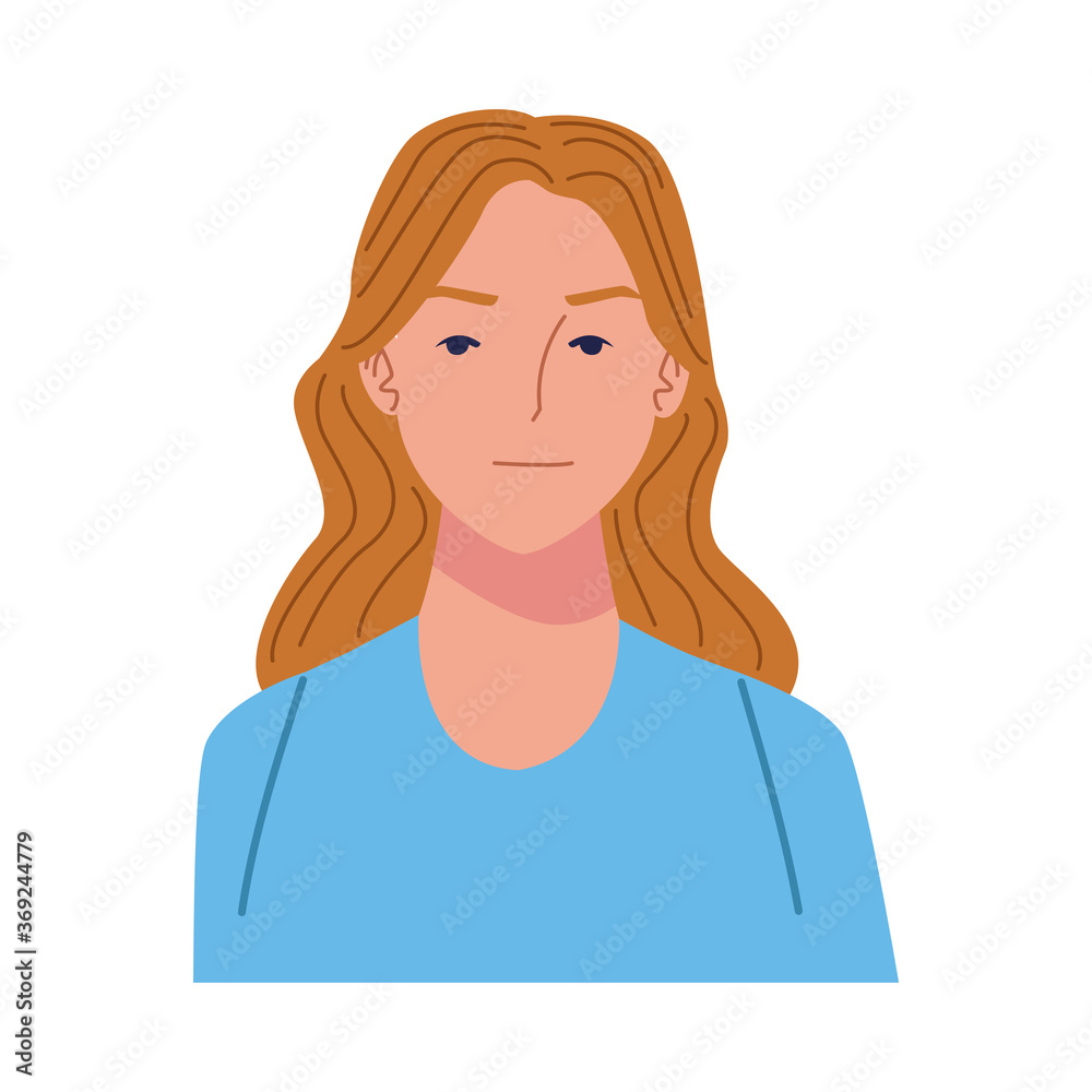 young woman casual avatar character