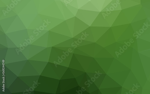 Light Green vector abstract polygonal layout. Shining illustration, which consist of triangles. Textured pattern for background.