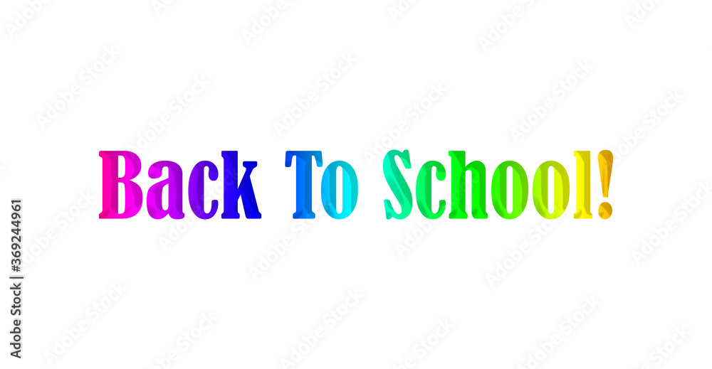 simple colorful back to school word isolated on white background 