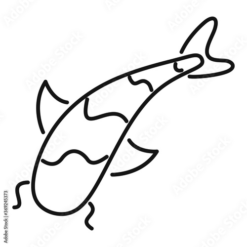 Zen koi carp icon. Outline zen koi carp vector icon for web design isolated on white background