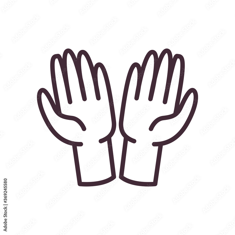 Fototapeta premium sign with open hands line style icon vector design