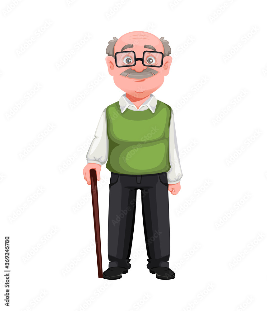 Happy Grandparents day. Handsome smiling old man Happy Grandparents day. Handsome smiling old man