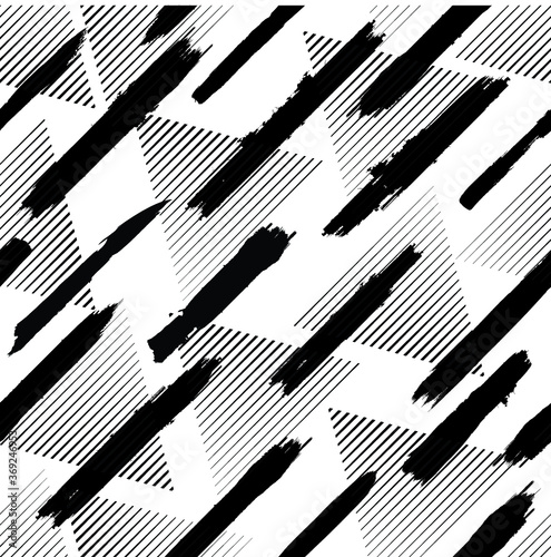 Seamless pattern with speed lines  halftone dots   circles . minimalistic poster with striped Design elements .Repeating Vector stripes .Geometric shape. Dynamic geometrical Endless overlay texture.