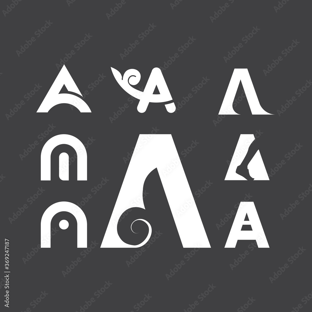 Varied logo of the letter Varied logo of the letter