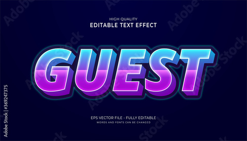 guest text style effect,editable font effect.