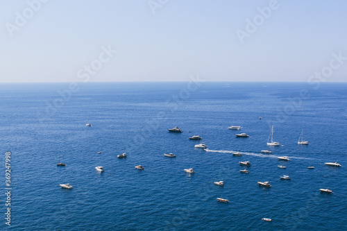 Sea view with boats. Amalfi Coast, Italy.