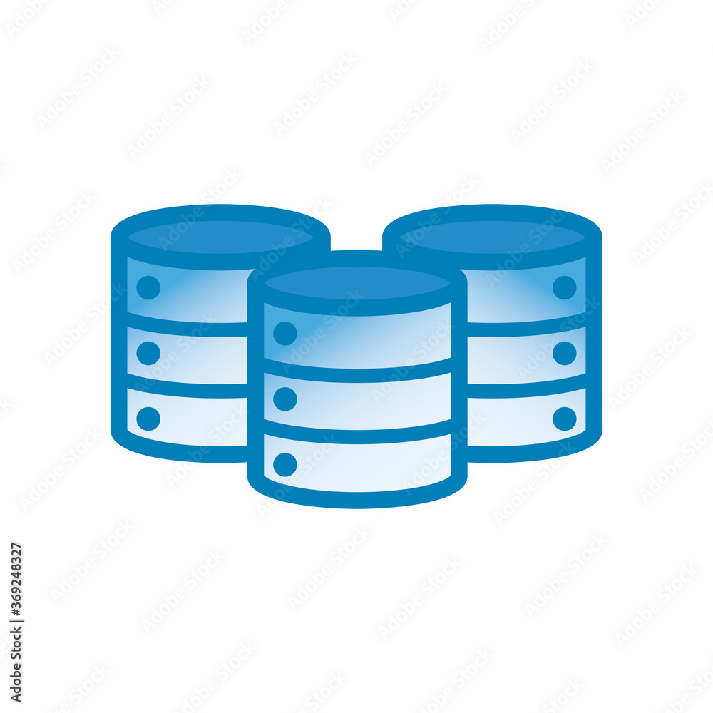 web hosting line and gradient style icon vector design