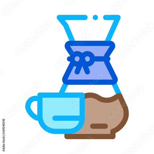 coffee decanter cup icon vector. coffee decanter cup sign. color symbol illustration