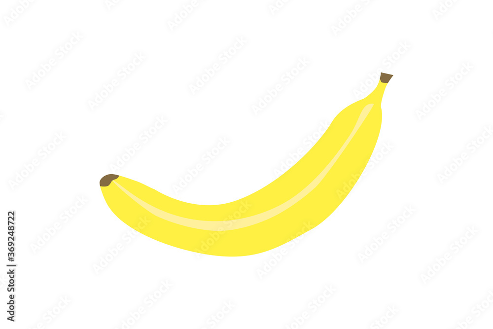 EPS 10 vector. Drawn yellow banana isolated on white background. Fruit single object. EPS 10 vector. Drawn yellow banana isolated on white background. Fruit single object.