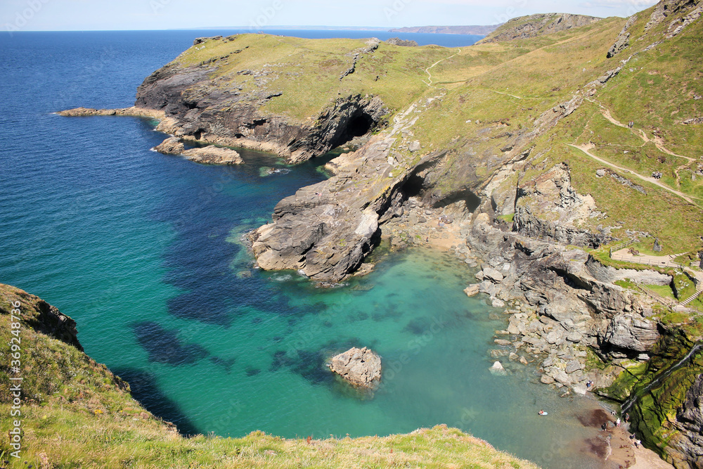 Beautiful sea and mountain view in North Cornwall. Tintagel Beautiful sea and mountain view in North Cornwall. Tintagel