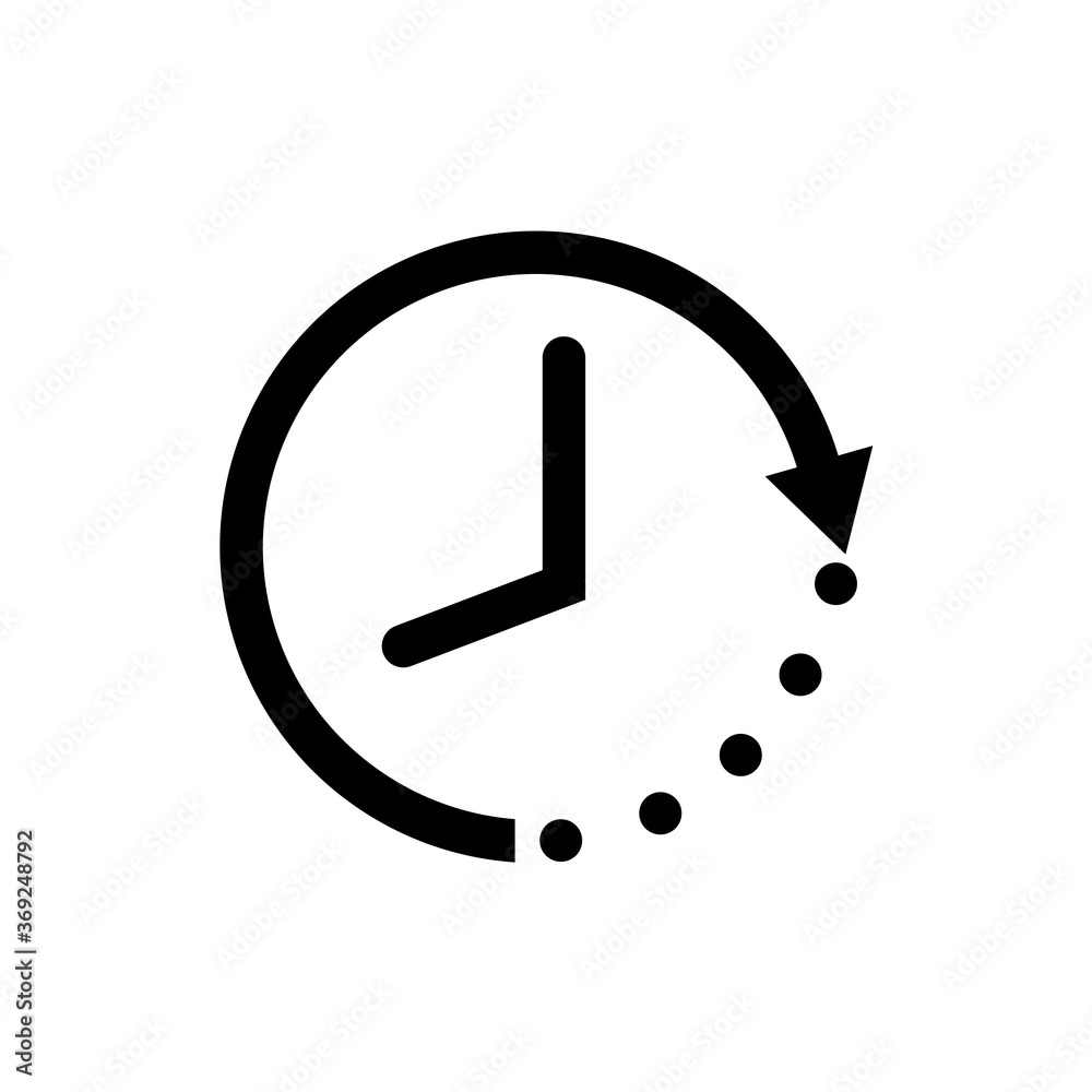 Clock icon, time logo isolated on white background Clock icon, time logo isolated on white background