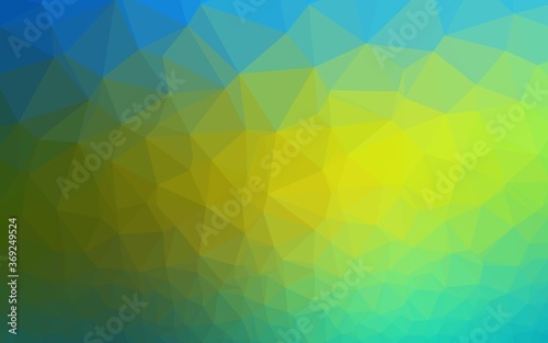 Dark Blue, Yellow vector polygon abstract layout. Glitter abstract illustration with an elegant design. The best triangular design for your business. © Dmitry