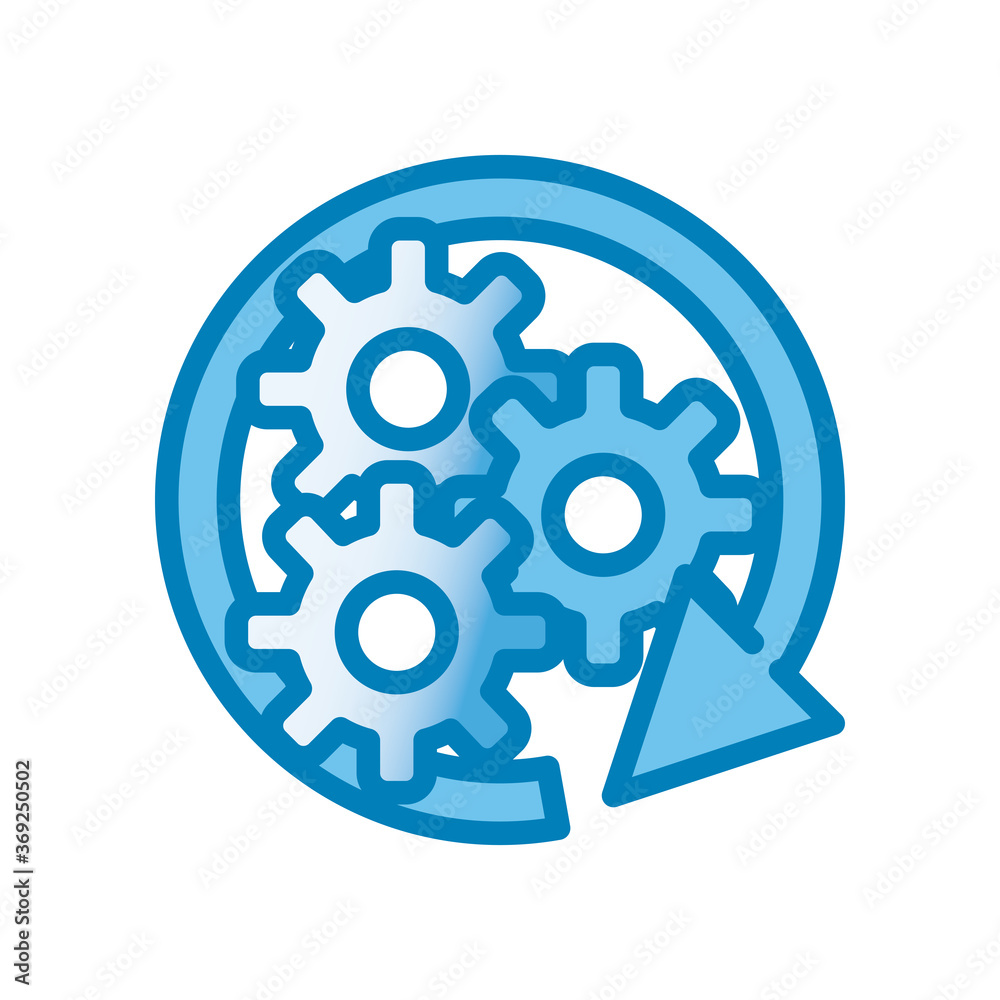 arrow around gears line and gradient style icon vector design arrow around gears line and gradient style icon vector design