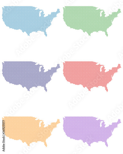 Karten der USA auf einfachem Kreuzstich