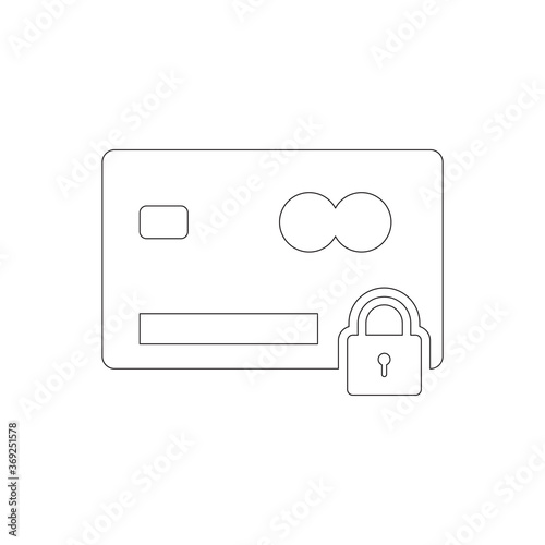 Online secure payment icon vector illustration outline