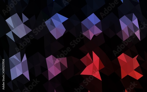 Dark Blue, Red vector triangle mosaic cover. A vague abstract illustration with gradient. Completely new design for your business.