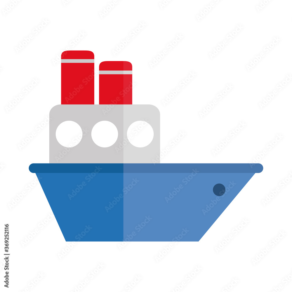 cartoon boat toy object for small children to play, flat style icon cartoon boat toy object for small children to play, flat style icon