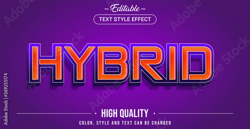 Editable text style effect - Hybrid theme style.