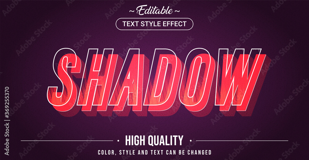 Editable text style effect - Shadow theme style. - obrazy, fototapety, plakaty 