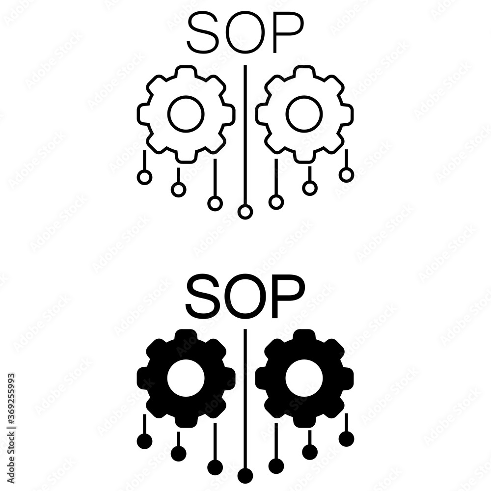 SOP icon vector set, Standard Operating Procedure illustration sign collection. SOP icon vector set, Standard Operating Procedure illustration sign collection.