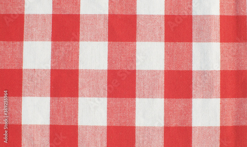 Red and white plaid cotton cloth