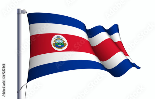Free Download Costa Rica flag state symbol isolated on background national banner. Greeting card National Independence Day of the Republic of Costa Rica. Illustration banner with realistic state flag. - GFXLoad