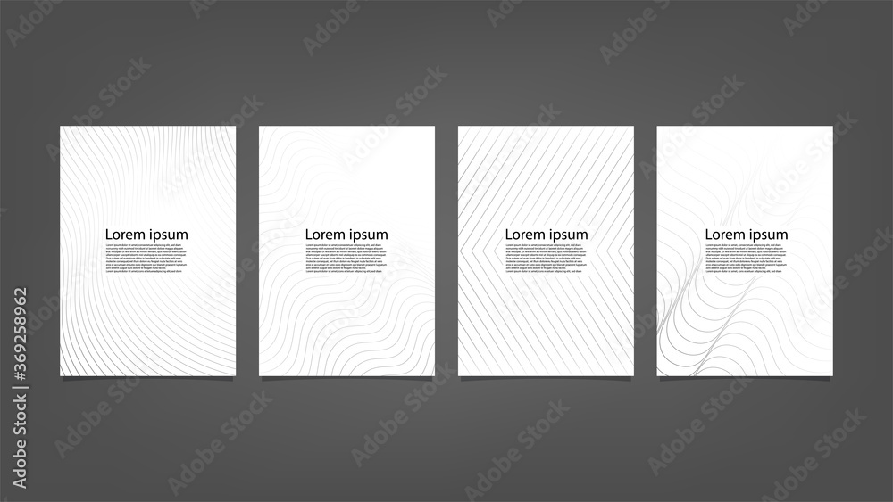 Big set of business background lines wave abstract stripe brochure, poster, leaflet. vector.
