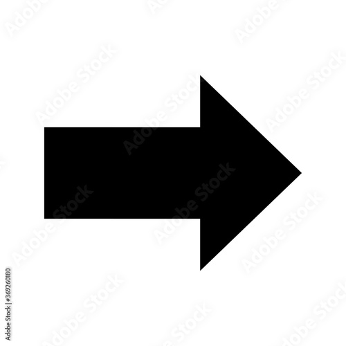 Right arrow icon. Isolated on white. Continue icon. Next sign. East arrow.