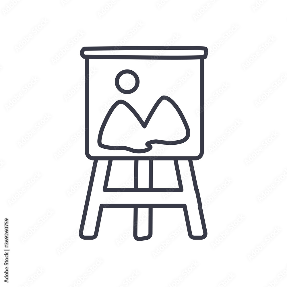 paint easel line style icon vector design paint easel line style icon vector design