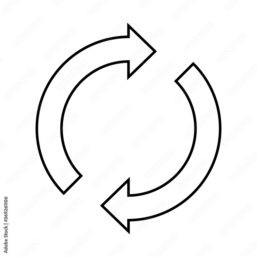 Refresh icon. Reload vector icon. Cyclic arrows. Isolated sync. Rotation element. Recycling sign graphic design. Refresh icon. Reload vector icon. Cyclic arrows. Isolated sync. Rotation element. Recycling sign graphic design.