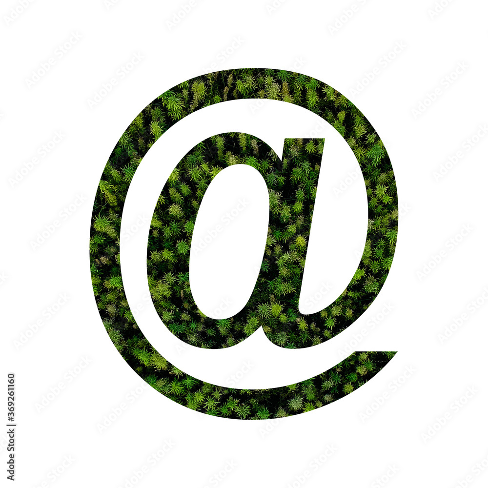 e-mail sign moss sign on white background e-mail sign moss sign on white background